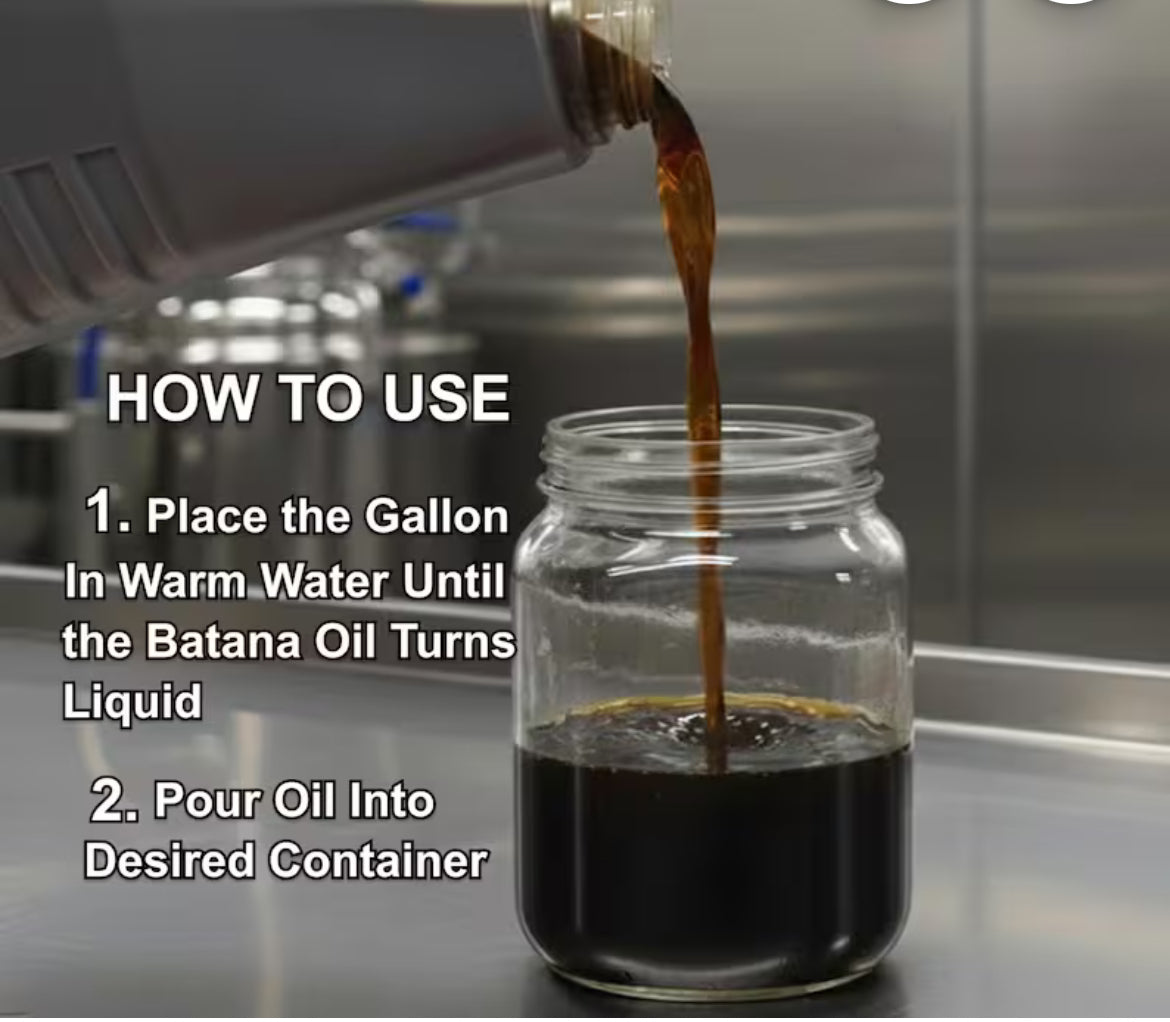 1 Gallon 100% Pure Batana Oil from Honduras | Unrefined Hair Growth & Scalp Treatment